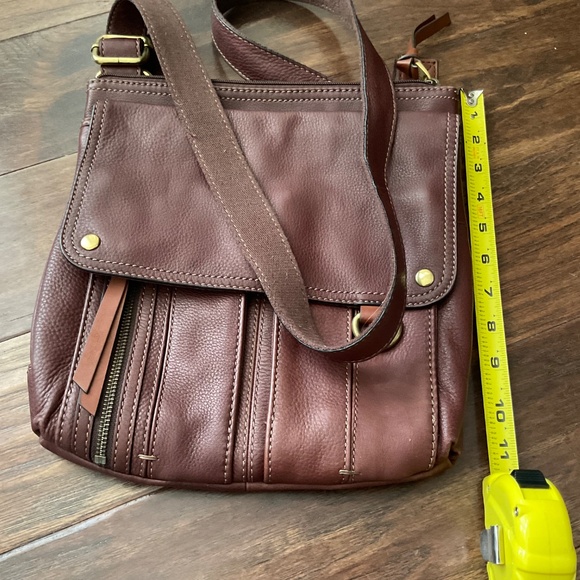 Fossil crossbody purse handbag, pebbled leather brown, great condition - Picture 7 of 16